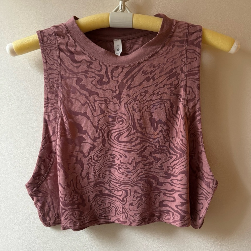 LULULEMON All Yours *Veil sheer crop tank top in Spiced Chai